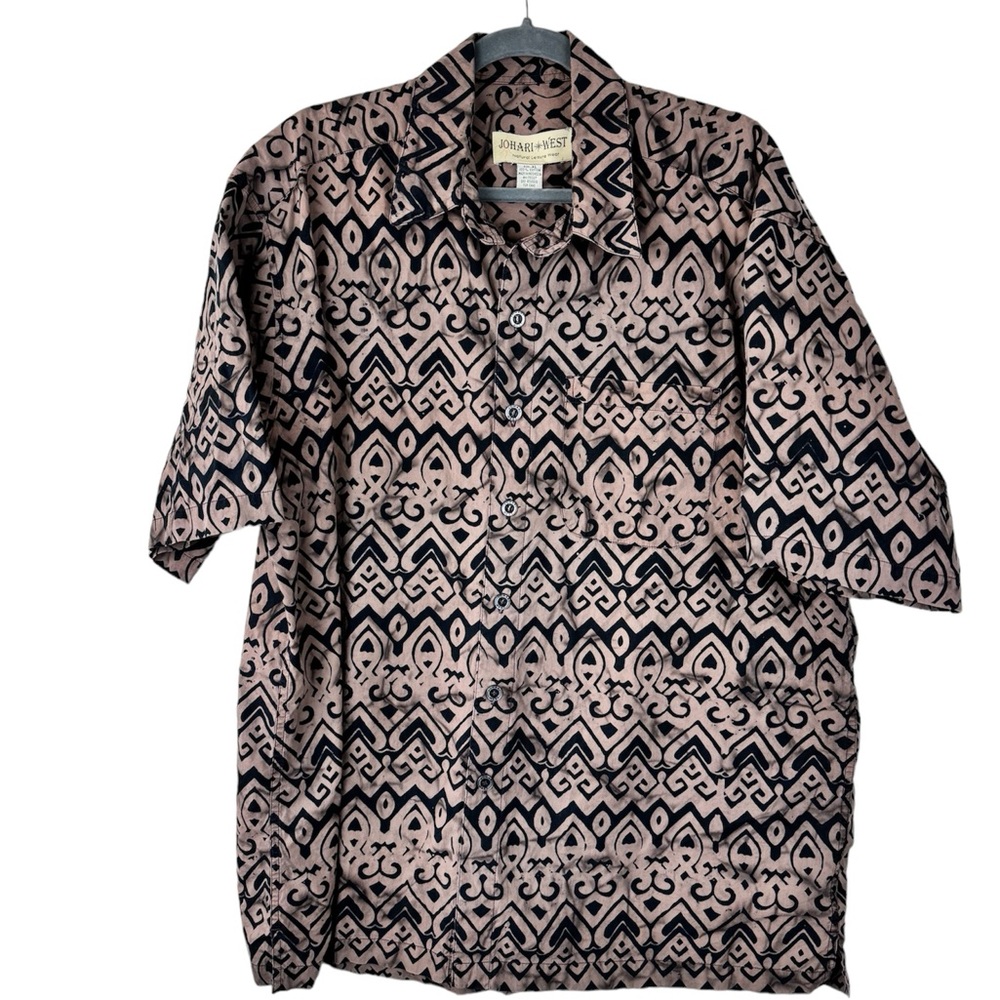 Johari West Short Sleeve Tie Die Hawaiian Button Up Shirt XL‎